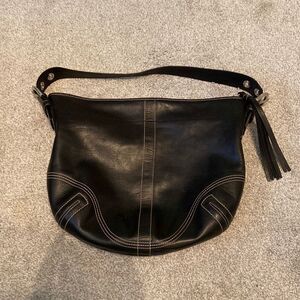 Coach leather hand bag black hobo